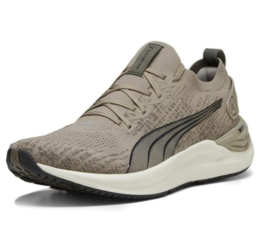 PUMA Mens Electrify Nitro 3 Knit Running Sneakers- Brown