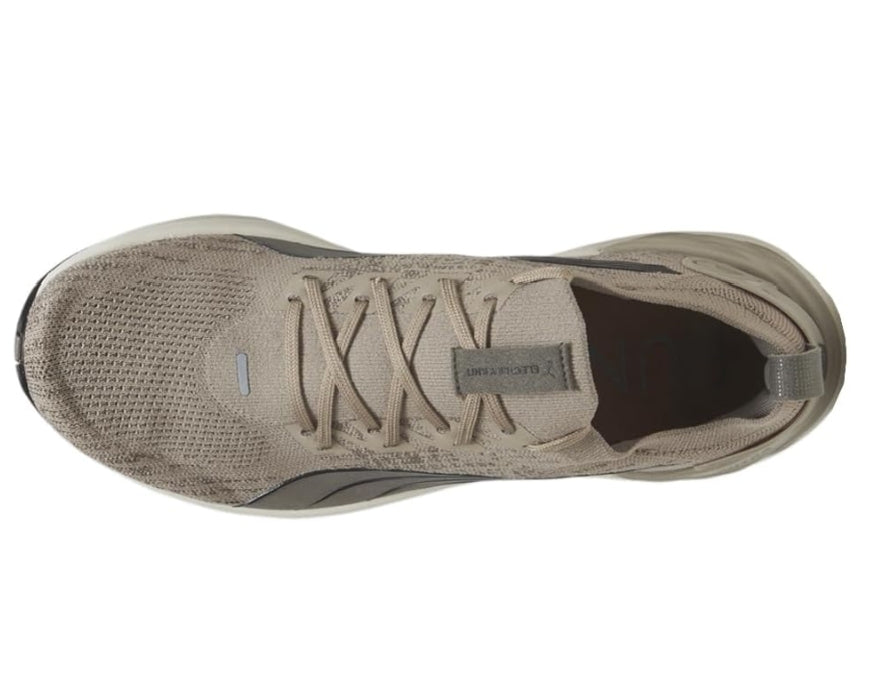 PUMA Mens Electrify Nitro 3 Knit Running Sneakers- Brown