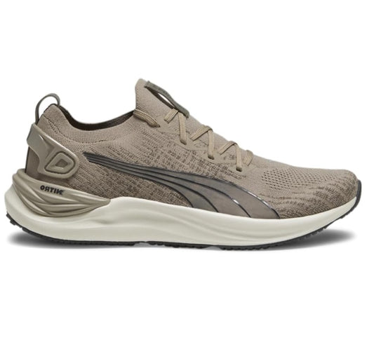 PUMA Mens Electrify Nitro 3 Knit Running Sneakers- Brown